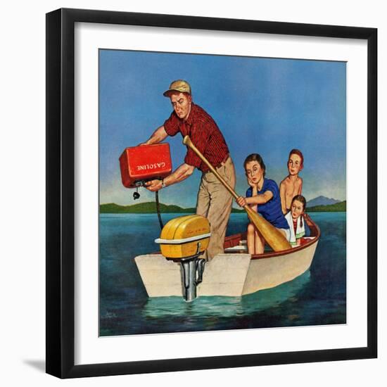 "Row, We're Out of Gas", June 27, 1959-Amos Sewell-Framed Giclee Print