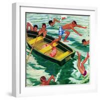"Rowboat Diving", July 12, 1952-Mead Schaeffer-Framed Giclee Print