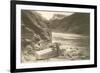 Rowboat Next to Colorado River, Grand Canyon-null-Framed Premium Giclee Print