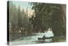 Rowboat on Flathead River, Montana-null-Stretched Canvas