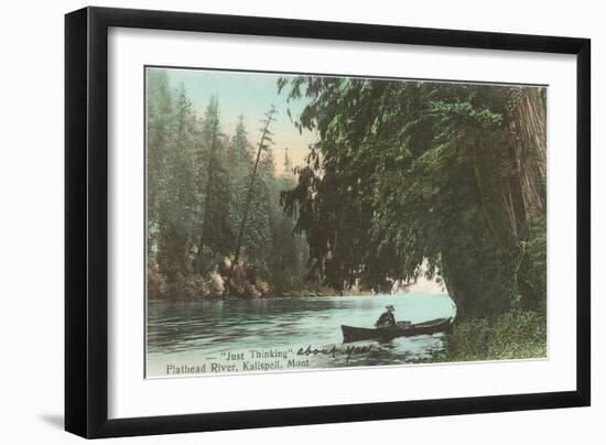 Rowboat on Flathead River, Montana-null-Framed Art Print