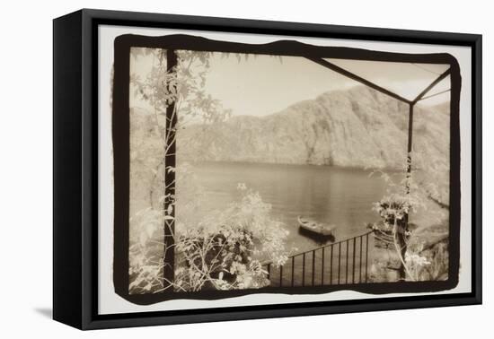 Rowboat on Lake Como-Theo Westenberger-Framed Stretched Canvas