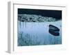 Rowboat on Lake Surrounded by Water Lilies, Lake District National Park, England-Tom Haseltine-Framed Photographic Print