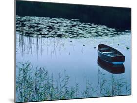 Rowboat on Lake Surrounded by Water Lilies, Lake District National Park, England-Tom Haseltine-Mounted Photographic Print