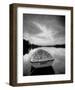 Rowboat on Summer Lake-null-Framed Art Print