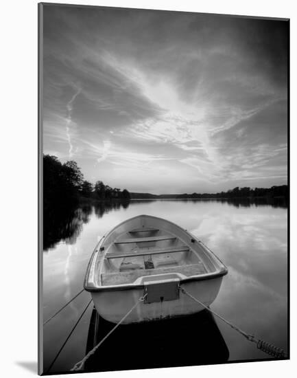 Rowboat on Summer Lake-null-Mounted Art Print