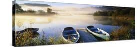 Rowboats at the Lakeside, English Lake District, Grasmere, Cumbria, England-null-Stretched Canvas