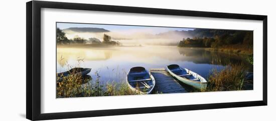 Rowboats at the Lakeside, English Lake District, Grasmere, Cumbria, England-null-Framed Premium Photographic Print