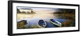 Rowboats at the Lakeside, English Lake District, Grasmere, Cumbria, England-null-Framed Premium Photographic Print