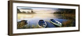 Rowboats at the Lakeside, English Lake District, Grasmere, Cumbria, England-null-Framed Photographic Print