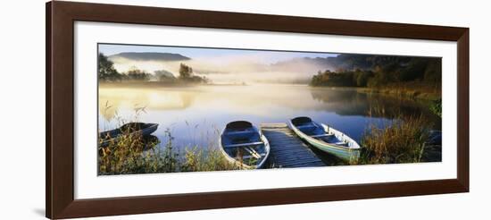 Rowboats at the Lakeside, English Lake District, Grasmere, Cumbria, England-null-Framed Photographic Print