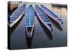 Rowboats moored at Lake Merritt, Oakland, Alameda County, California, USA-Panoramic Images-Stretched Canvas