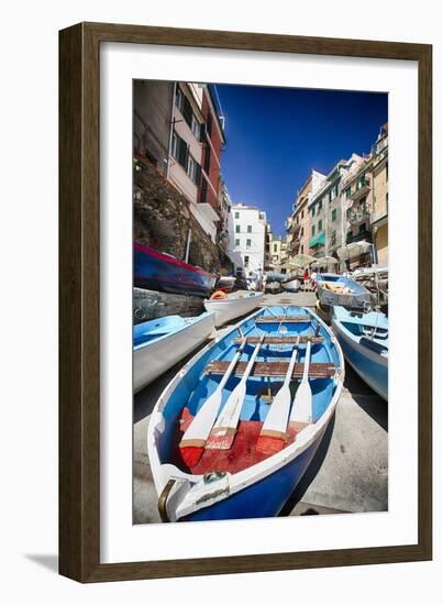 Rowboats of Riomaggiore, Cinque Terre, Italy-George Oze-Framed Photographic Print