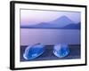 Rowboats on Motosu Lake with Mt. Fuji in the Background, Yamanashi, Japan-Rob Tilley-Framed Photographic Print