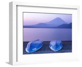 Rowboats on Motosu Lake with Mt. Fuji in the Background, Yamanashi, Japan-Rob Tilley-Framed Photographic Print