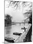 Rowboats Tied Up Along the Seine River-Ed Clark-Mounted Photographic Print