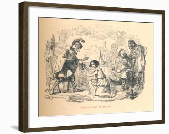 'Rowena and Vortigern', c1860, (c1860)-John Leech-Framed Giclee Print