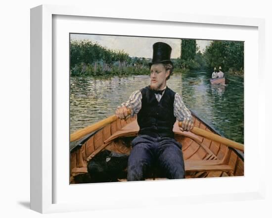 Rower in a Top Hat, C.1877-78-Gustave Caillebotte-Framed Giclee Print
