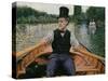 Rower in a Top Hat, C.1877-78-Gustave Caillebotte-Stretched Canvas