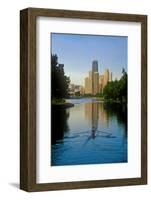 Rower on Chicago River with Skyline-null-Framed Photographic Print