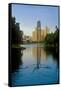 Rower on Chicago River with Skyline-null-Framed Stretched Canvas
