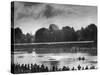 Rowers Competing in Rowing Event on Thames River-Ed Clark-Stretched Canvas