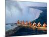 Rowers Hang Over the Edge at Niagra Falls, US-Canada Border-Janis Miglavs-Mounted Photographic Print