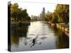 Rowers in Lincoln Park lagoon at dawn, Chicago, Illinois, USA-Alan Klehr-Stretched Canvas