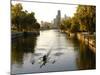 Rowers in Lincoln Park lagoon at dawn, Chicago, Illinois, USA-Alan Klehr-Mounted Photographic Print