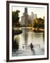 Rowers in Lincoln Park lagoon at dawn, Chicago, Illinois, USA-Alan Klehr-Framed Premium Photographic Print