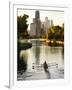 Rowers in Lincoln Park lagoon at dawn, Chicago, Illinois, USA-Alan Klehr-Framed Premium Photographic Print