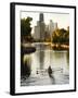 Rowers in Lincoln Park lagoon at dawn, Chicago, Illinois, USA-Alan Klehr-Framed Photographic Print