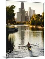 Rowers in Lincoln Park lagoon at dawn, Chicago, Illinois, USA-Alan Klehr-Mounted Photographic Print