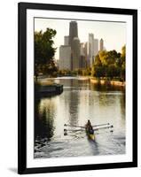 Rowers in Lincoln Park lagoon at dawn, Chicago, Illinois, USA-Alan Klehr-Framed Photographic Print