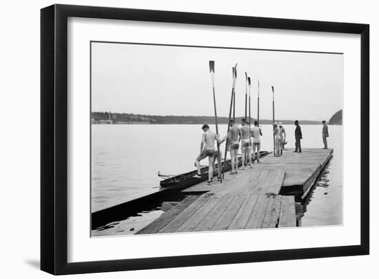 Rowers on Dock-null-Framed Art Print