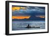 Rowing at Sunset in Tahiti, French Polynesia, Tahiti Nui, Society Islands, French Polynesia, South-null-Framed Giclee Print