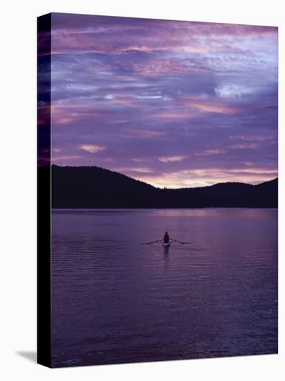 Rowing at Sunset-null-Stretched Canvas