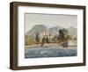 Rowing Barge with the Borbone Flag Approaching a Large House on the Neapolitan Coast-Giacinto Gigante-Framed Giclee Print