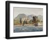 Rowing Barge with the Borbone Flag Approaching a Large House on the Neapolitan Coast-Giacinto Gigante-Framed Giclee Print