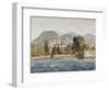 Rowing Barge with the Borbone Flag Approaching a Large House on the Neapolitan Coast-Giacinto Gigante-Framed Giclee Print