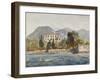 Rowing Barge with the Borbone Flag Approaching a Large House on the Neapolitan Coast-Giacinto Gigante-Framed Giclee Print
