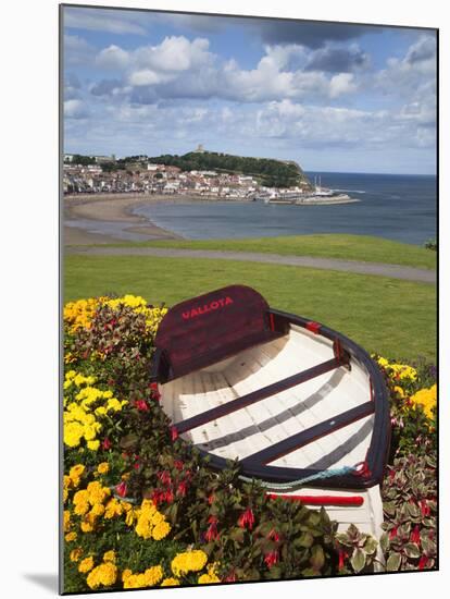 Rowing Boat and Flower Display, South Cliff Gardens, Scarborough, North Yorkshire, England-Mark Sunderland-Mounted Photographic Print