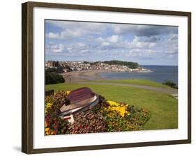 Rowing Boat and Flower Display, South Cliff Gardens, Scarborough, North Yorkshire, England-Mark Sunderland-Framed Photographic Print