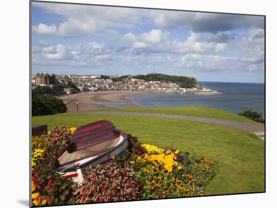 Rowing Boat and Flower Display, South Cliff Gardens, Scarborough, North Yorkshire, England-Mark Sunderland-Mounted Photographic Print