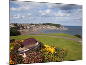 Rowing Boat and Flower Display, South Cliff Gardens, Scarborough, North Yorkshire, England-Mark Sunderland-Mounted Photographic Print