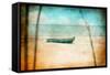 Rowing Boat on a Beach-Galyaivanova-Framed Stretched Canvas