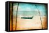 Rowing Boat on a Beach-Galyaivanova-Framed Stretched Canvas