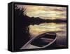 Rowing Boat on Hopfensee Lake at Sunset, Near Fussen, Allgau, Bavaria, Germany, Europe-Markus Lange-Framed Stretched Canvas