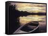 Rowing Boat on Hopfensee Lake at Sunset, Near Fussen, Allgau, Bavaria, Germany, Europe-Markus Lange-Framed Stretched Canvas