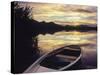 Rowing Boat on Hopfensee Lake at Sunset, Near Fussen, Allgau, Bavaria, Germany, Europe-Markus Lange-Stretched Canvas